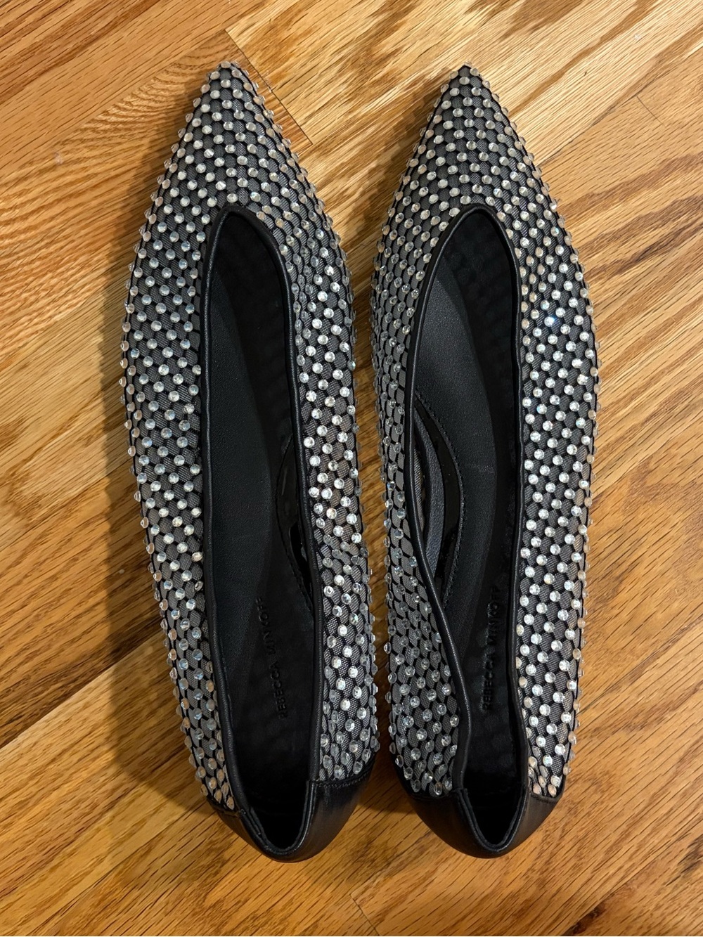 Rebecca Minkoff Black Flats with Silver Stud Detailing